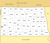 North Dakota map