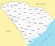 South Carolina map