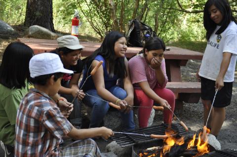 People around a campfire