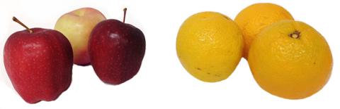 Apples and oranges