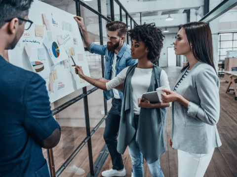 People working on a plan