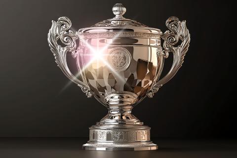 Shining silver trophy