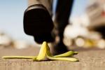 Banana peel on the ground