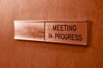 Closed door - Meeting in Progress